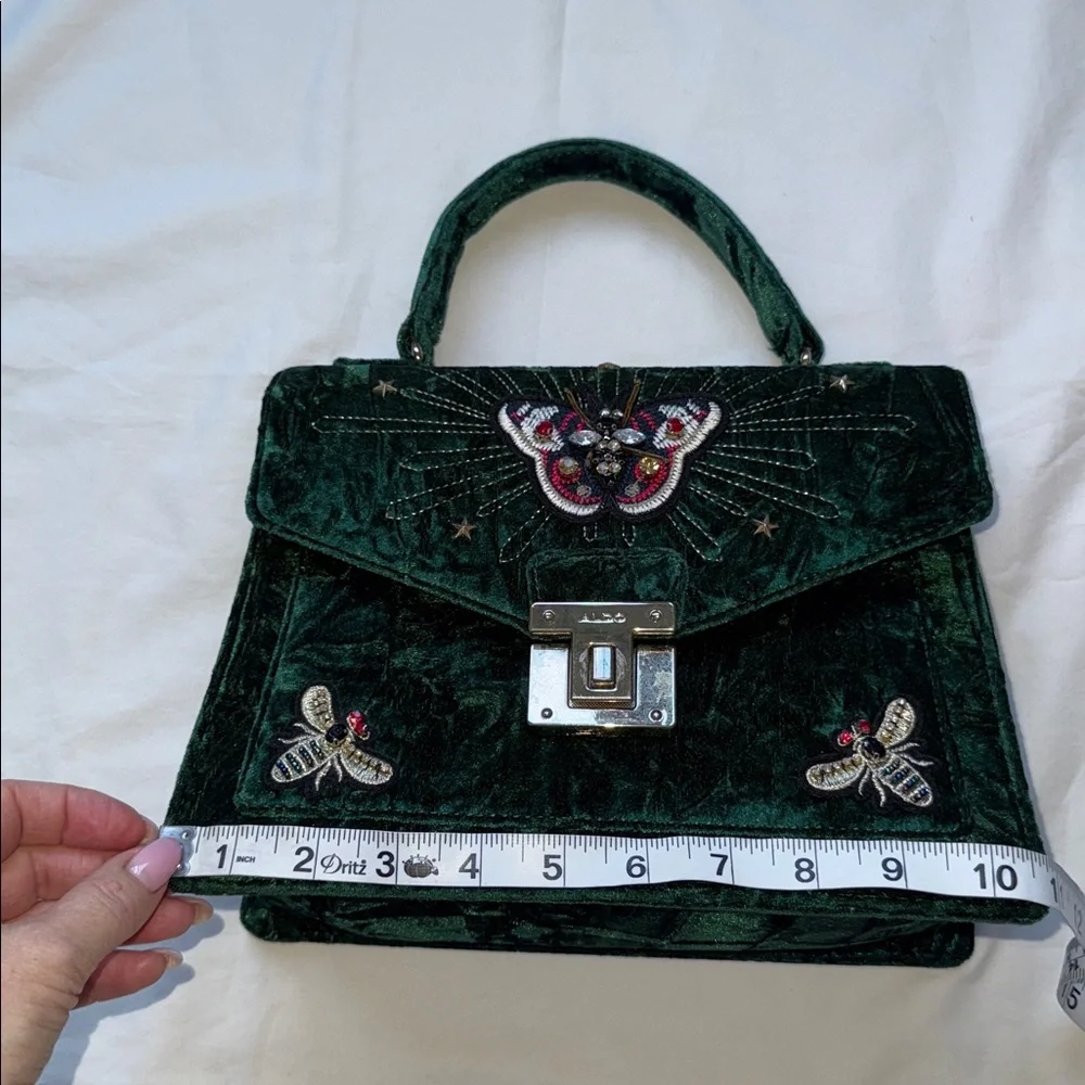 Aldo Embroidered Green Velvet woman’s Handbag - Picture 7 of 10